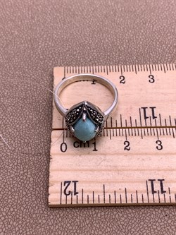 *Кольцо р.18,5 Микс Марказит Амазонит арт. HR1801-929 вес 4,27 г - фото 309460 *Кольцо р.18,5 Микс Марказит Амазонит арт. HR1801-929 вес 4,27 г - фото 309460