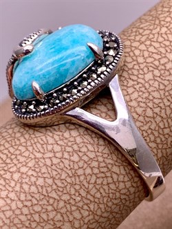 *Кольцо р.20 Микс Марказит Амазонит арт. HR1735-882 вес 5 г - фото 309466 *Кольцо р.20 Микс Марказит Амазонит арт. HR1735-882 вес 5 г - фото 309466