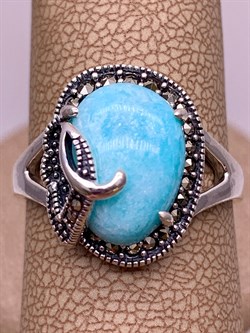 *Кольцо р.20 Микс Марказит Амазонит арт. HR1735-882 вес 5 г - фото 309467 *Кольцо р.20 Микс Марказит Амазонит арт. HR1735-882 вес 5 г - фото 309467