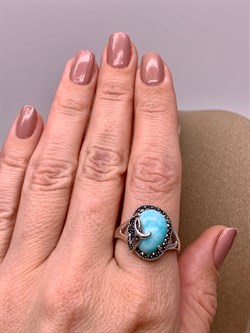 *Кольцо р.20 Микс Марказит Амазонит арт. HR1735-882 вес 5 г - фото 309468 *Кольцо р.20 Микс Марказит Амазонит арт. HR1735-882 вес 5 г - фото 309468