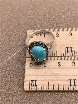 *Кольцо р.20 Микс Марказит Амазонит арт. HR1735-882 вес 5 г - фото 309470 *Кольцо р.20 Микс Марказит Амазонит арт. HR1735-882 вес 5 г - фото 309470