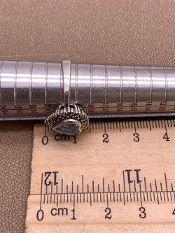 *Кольцо р.19 Микс Марказит Голубой Топаз Сердце арт. HR622-884 вес 4.2 г - фото 309493