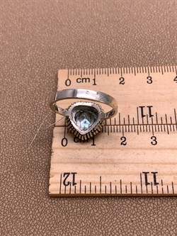 *Кольцо р.19 Микс Марказит Голубой Топаз Сердце арт. HR622-884 вес 4.2 г - фото 309499