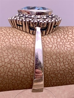 *Кольцо р.17 Микс Марказит Голубой Топаз Сердце арт. HR622-860 вес 3.95 г - фото 309507 *Кольцо р.17 Микс Марказит Голубой Топаз Сердце арт. HR622-860 вес 3.95 г - фото 309507