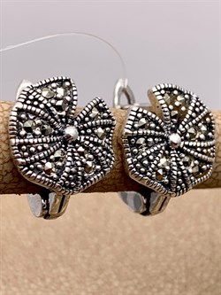 *Серьги Марказит арт. HE1537B-815 Вес 4,45 г - фото 309639 *Серьги Марказит арт. HE1537B-815 Вес 4,45 г - фото 309639