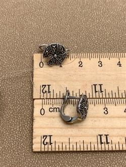 *Серьги Марказит арт. HE1537B-815 Вес 4,45 г - фото 309646 *Серьги Марказит арт. HE1537B-815 Вес 4,45 г - фото 309646