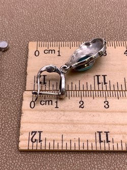 *Серьги Микс Марказит Амазонит арт. С 1014-932 вес 9,32 г - фото 309787