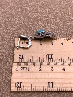 *Серьги Микс Марказит Амазонит арт. С 1014-932 вес 9,32 г - фото 309788