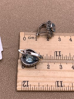 *Серьги Микс Марказит Голубой Топаз Сердце арт. HE124-623 вес 7.08 г - фото 309794 *Серьги Микс Марказит Голубой Топаз Сердце арт. HE124-623 вес 7.08 г - фото 309794