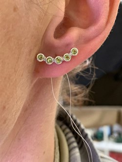 *Серьги Пусеты Микс Марказит Хризолит арт. HE1049-775 вес 2,65 г - фото 309821