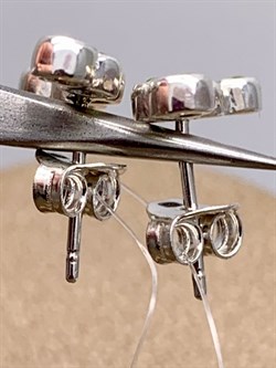 *Серьги Пусеты Микс Марказит Хризолит арт. HE1049-775 вес 2,65 г - фото 309822