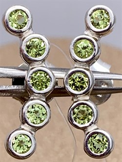 *Серьги Пусеты Микс Марказит Хризолит арт. HE1049-775 вес 2,65 г - фото 309823