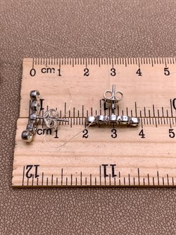 *Серьги Пусеты Микс Марказит Хризолит арт. HE1049-775 вес 2,65 г - фото 309826