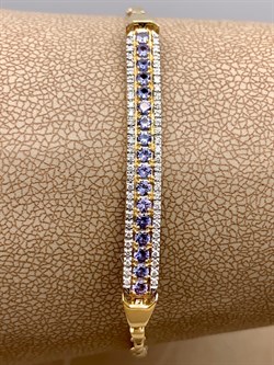 *Браслет р.18 Танзанит цв Лимонное арт 10-320400-00-31-814 вес 6,19 г - фото 309925 *Браслет р.18 Танзанит цв Лимонное арт 10-320400-00-31-814 вес 6,19 г - фото 309925