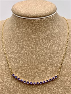 *Колье р.45-50 Танзанит цв Лимонное арт 6-360473-00-31-700 вес 4 г - фото 309933