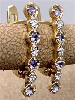 *Серьги Танзанит цв Лимонное арт 2-308344-00-31-274 вес 2,28 г - фото 309940