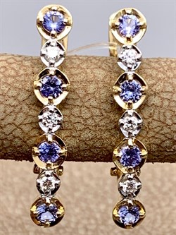 *Серьги Танзанит цв Лимонное арт 2-308344-00-31-274 вес 2,28 г - фото 309942