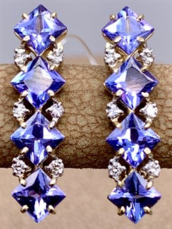 *Серьги Танзанит цв Лимонное арт 2-308232-00-31-568 вес 2,65 г - фото 309951