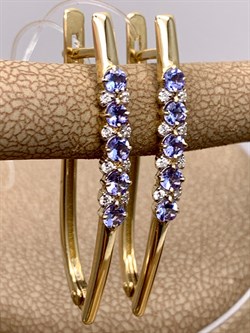 *Серьги Прищепки Танзанит цв Лимонное арт 2-308384-00-31-906 вес 3,7 г - фото 309979