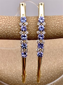 *Серьги Прищепки Танзанит цв Лимонное арт 2-308384-00-31-906 вес 3,7 г - фото 309980