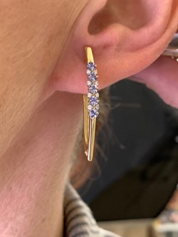 *Серьги Прищепки Танзанит цв Лимонное арт 2-308384-00-31-906 вес 3,7 г - фото 309981