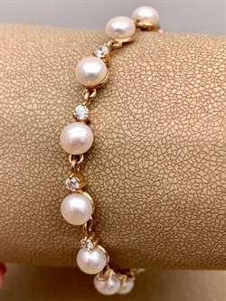 *Браслет р.18  д.6-6,5 Белый Жемчуг цв Красное арт. 5.0101.9.b-162 Вес 9,19 г - фото 310128 *Браслет р.18  д.6-6,5 Белый Жемчуг цв Красное арт. 5.0101.9.b-162 Вес 9,19 г - фото 310128