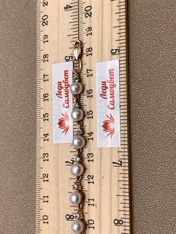 *Браслет р.18  д.6-6,5 Белый Жемчуг цв Красное арт. 5.0101.9.b-162 Вес 9,19 г - фото 310133 *Браслет р.18  д.6-6,5 Белый Жемчуг цв Красное арт. 5.0101.9.b-162 Вес 9,19 г - фото 310133