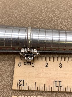 *Кольцо р.18,5 Микс Марказит Жемчуг арт. HR1772-295 вес 4,2 г - фото 310158