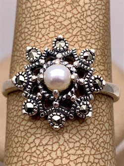 *Кольцо р.18,5 Микс Марказит Жемчуг арт. HR1772-295 вес 4,2 г - фото 310162