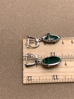 *Серьги Микс Марказит Малахит арт. С 886-776 вес 11,19 г - фото 310224 *Серьги Микс Марказит Малахит арт. С 886-776 вес 11,19 г - фото 310224