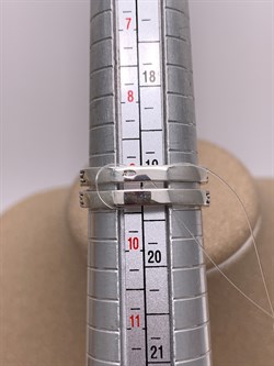 *Кольцо р.19 Змейка Марказит Белый Фианит арт. HR1318-769 вес 5.37 г - фото 310227