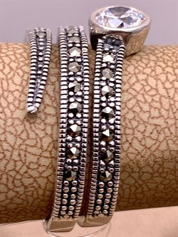 *Кольцо р.19 Змейка Марказит Белый Фианит арт. HR1318-769 вес 5.37 г - фото 310229