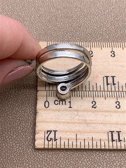 *Кольцо р.19 Змейка Марказит Белый Фианит арт. HR1318-769 вес 5.37 г - фото 310232