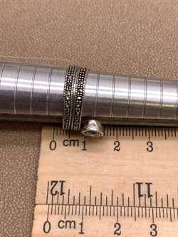 *Кольцо р.17 Змейка Марказит Белый Фианит арт. HR1318-745 вес 4.74 г - фото 310237