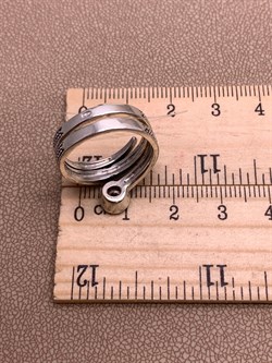 *Кольцо р.17 Змейка Марказит Белый Фианит арт. HR1318-745 вес 4.74 г - фото 310243