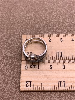 *Кольцо р.17 Змейка Марказит Белый Фианит арт. HR1318-745 вес 4.74 г - фото 310244