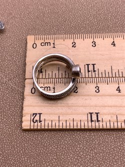 *Кольцо р.17 Змейка Марказит Белый Фианит арт. HR1318-745 вес 4.74 г - фото 310245