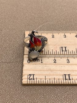 *Кольцо р.17,5 Микс Марказит Белый Перламутр Эмаль арт. К 1120-638 вес 4,31 г - фото 310506