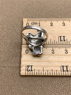 *Кольцо р.17,5 Микс Марказит Белый Перламутр Эмаль арт. К 1120-638 вес 4,31 г - фото 310508