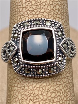 *Кольцо р.17 Марказит  Раухтопаз арт. HR978-358 вес 4,84 г - фото 310521