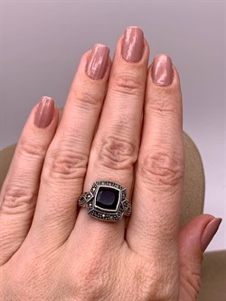 *Кольцо р.17 Марказит  Раухтопаз арт. HR978-358 вес 4,84 г - фото 310522