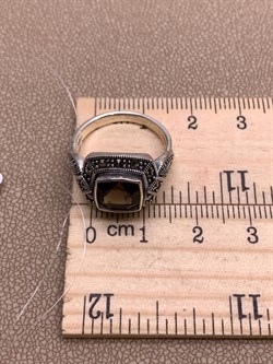 *Кольцо р.17 Марказит  Раухтопаз арт. HR978-358 вес 4,84 г - фото 310524