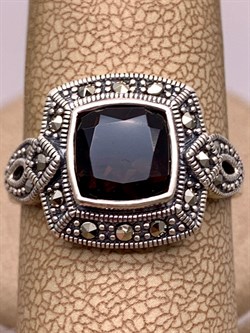 *Кольцо р.19 Марказит  Раухтопаз арт. HR978-372 вес 5.23 г - фото 310532