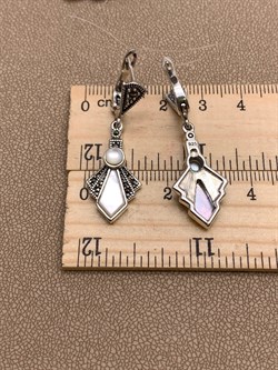 *Серьги Микс Марказит Белый Перламутр арт. HE1591-789 вес 7,81 г - фото 310616 *Серьги Микс Марказит Белый Перламутр арт. HE1591-789 вес 7,81 г - фото 310616