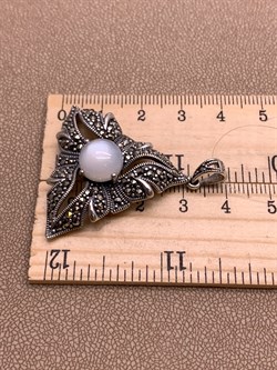 *Подвеска Лунный Камень Марказит арт. П 607-940 вес 12.8 г - фото 310660 *Подвеска Лунный Камень Марказит арт. П 607-940 вес 12.8 г - фото 310660