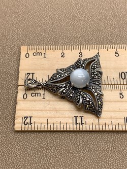 *Подвеска Лунный Камень Марказит арт. П 607-940 вес 12.8 г - фото 310662 *Подвеска Лунный Камень Марказит арт. П 607-940 вес 12.8 г - фото 310662