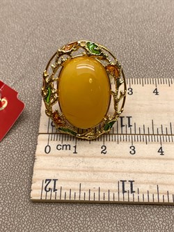 *Кольцо р.18,5 Янтарь Эмаль арт. 720108п-226 Вес 10,51 г - фото 310700 *Кольцо р.18,5 Янтарь Эмаль арт. 720108п-226 Вес 10,51 г - фото 310700