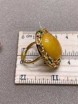 *Кольцо р.18,5 Янтарь Эмаль арт. 720108п-226 Вес 10,51 г - фото 310701 *Кольцо р.18,5 Янтарь Эмаль арт. 720108п-226 Вес 10,51 г - фото 310701