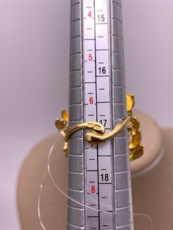 *Кольцо р.16,75 Янтарь Эмаль арт. 720112п-020 Вес 10,65 г - фото 310704 *Кольцо р.16,75 Янтарь Эмаль арт. 720112п-020 Вес 10,65 г - фото 310704