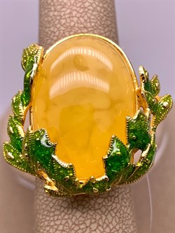 *Кольцо р.16,75 Янтарь Эмаль арт. 720112п-020 Вес 10,65 г - фото 310708 *Кольцо р.16,75 Янтарь Эмаль арт. 720112п-020 Вес 10,65 г - фото 310708
